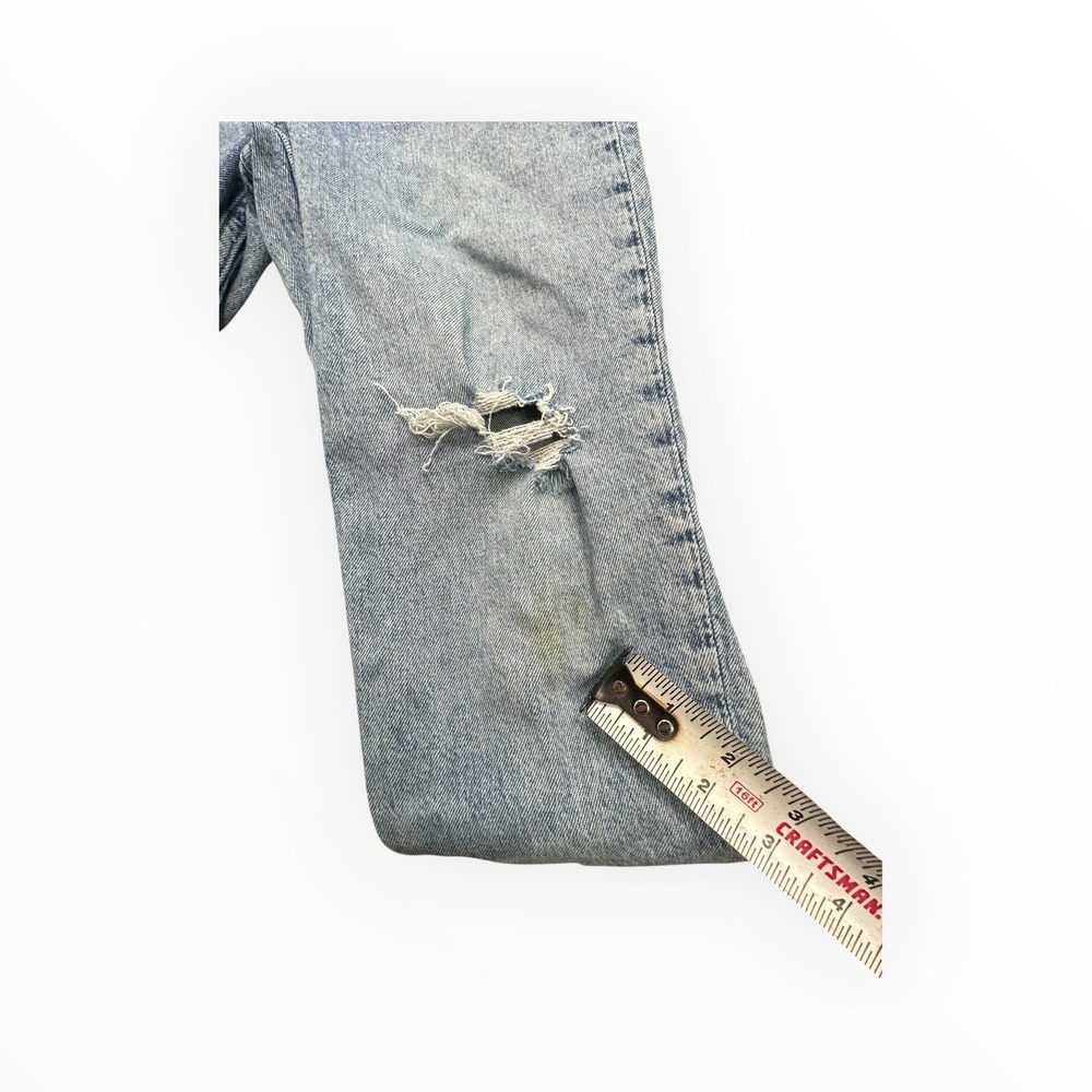 Gap Mom Jean‎ Girls Size 14 Light Blue Acid Wash Distressed High Rise Denim - Picture 9 of 12